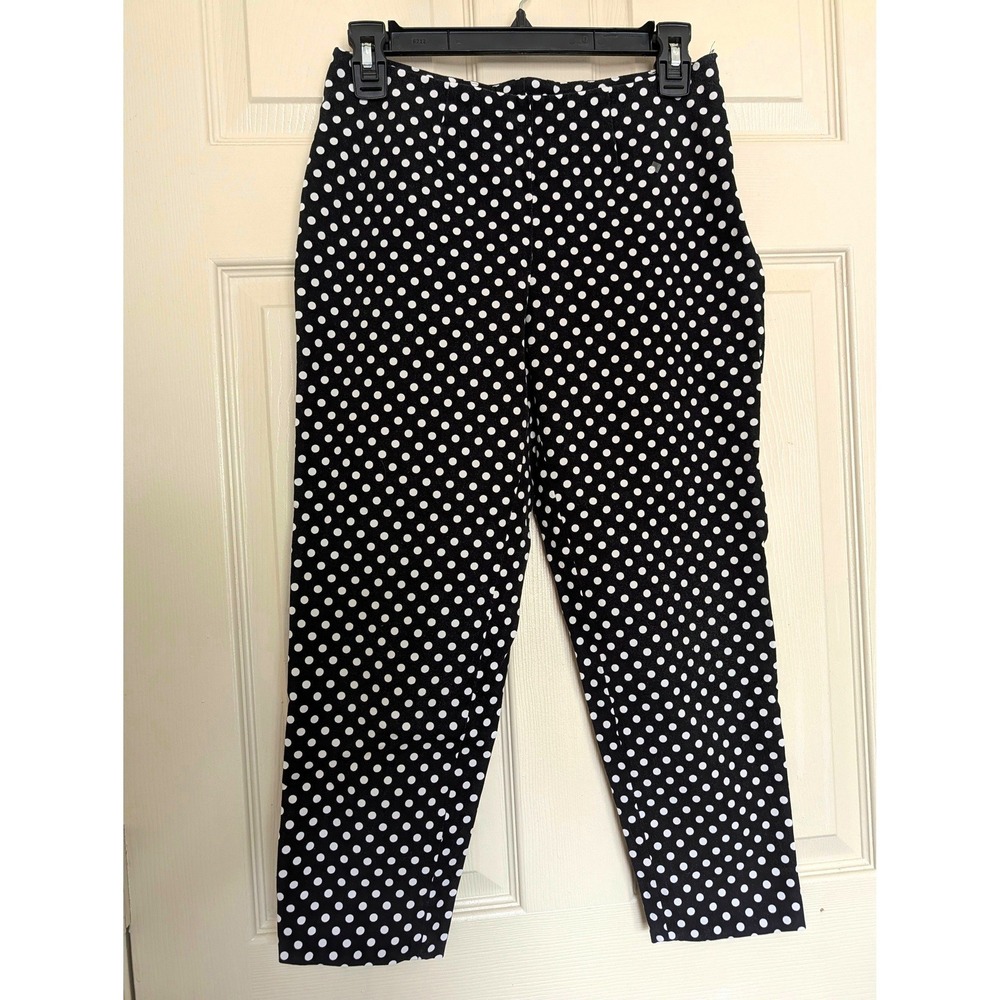 Retro Chic Polka Dot Slim Leg Ankle Pants